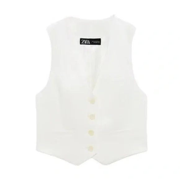 Elegant White Women's Vest & Pant Set - Picture 3 of 11